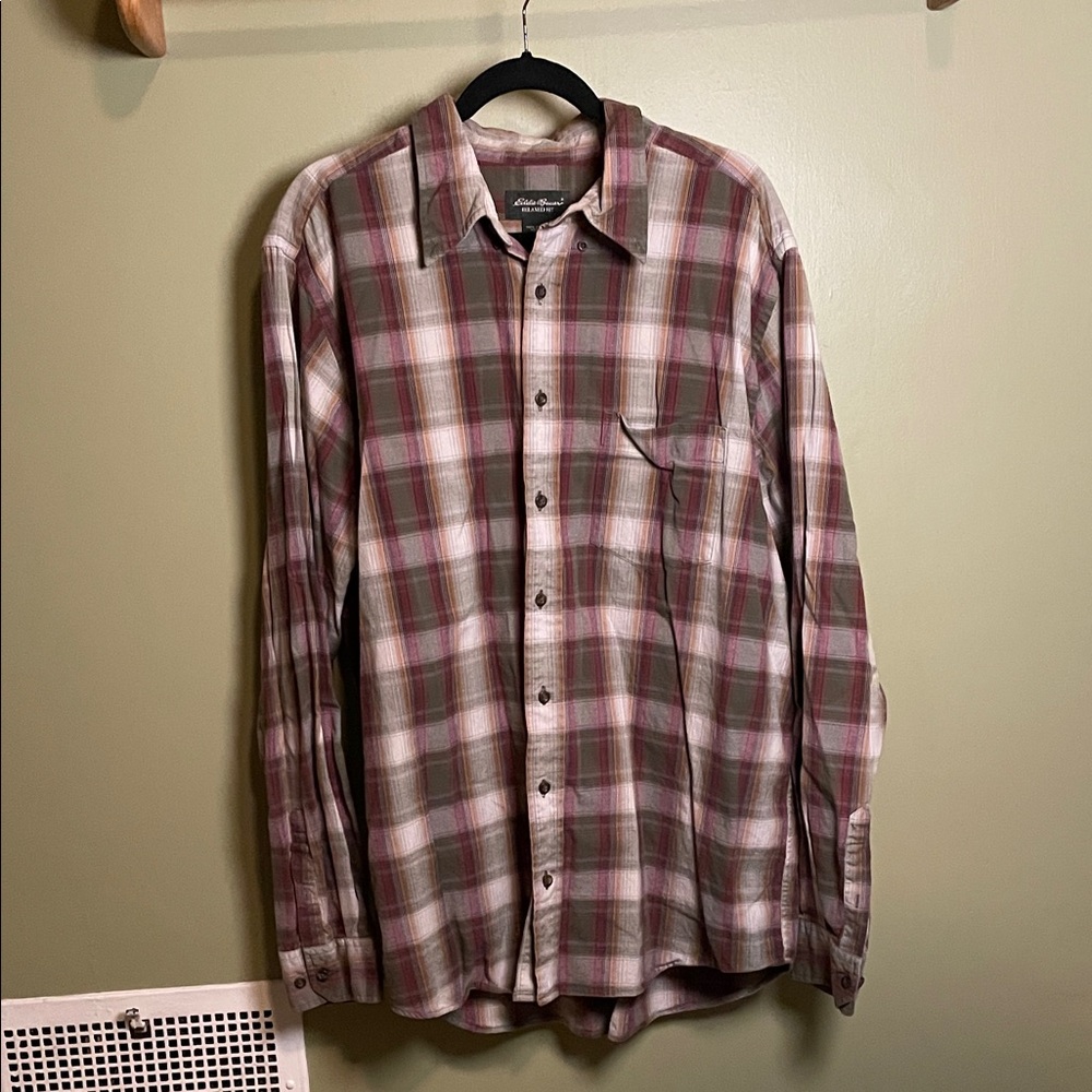 Eddie Bauer Plaid Button-Down Shirt